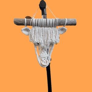 Handmade Highland Cow Macramé Wall Hanging